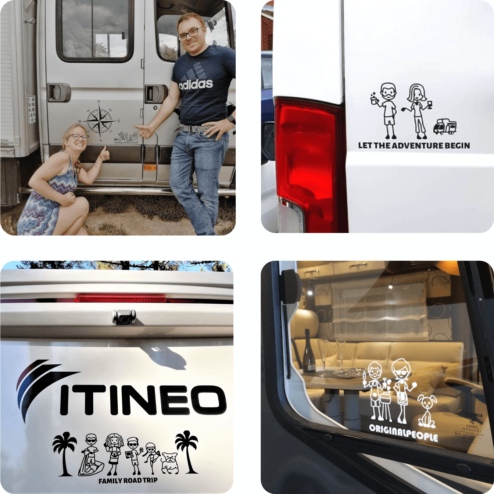 Personalised stickers for caravan, cars, vans