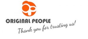 The OriginalPeople sticker company logo with a thank you message