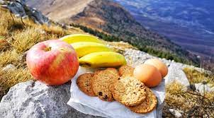 Meals in the mountains while hiking