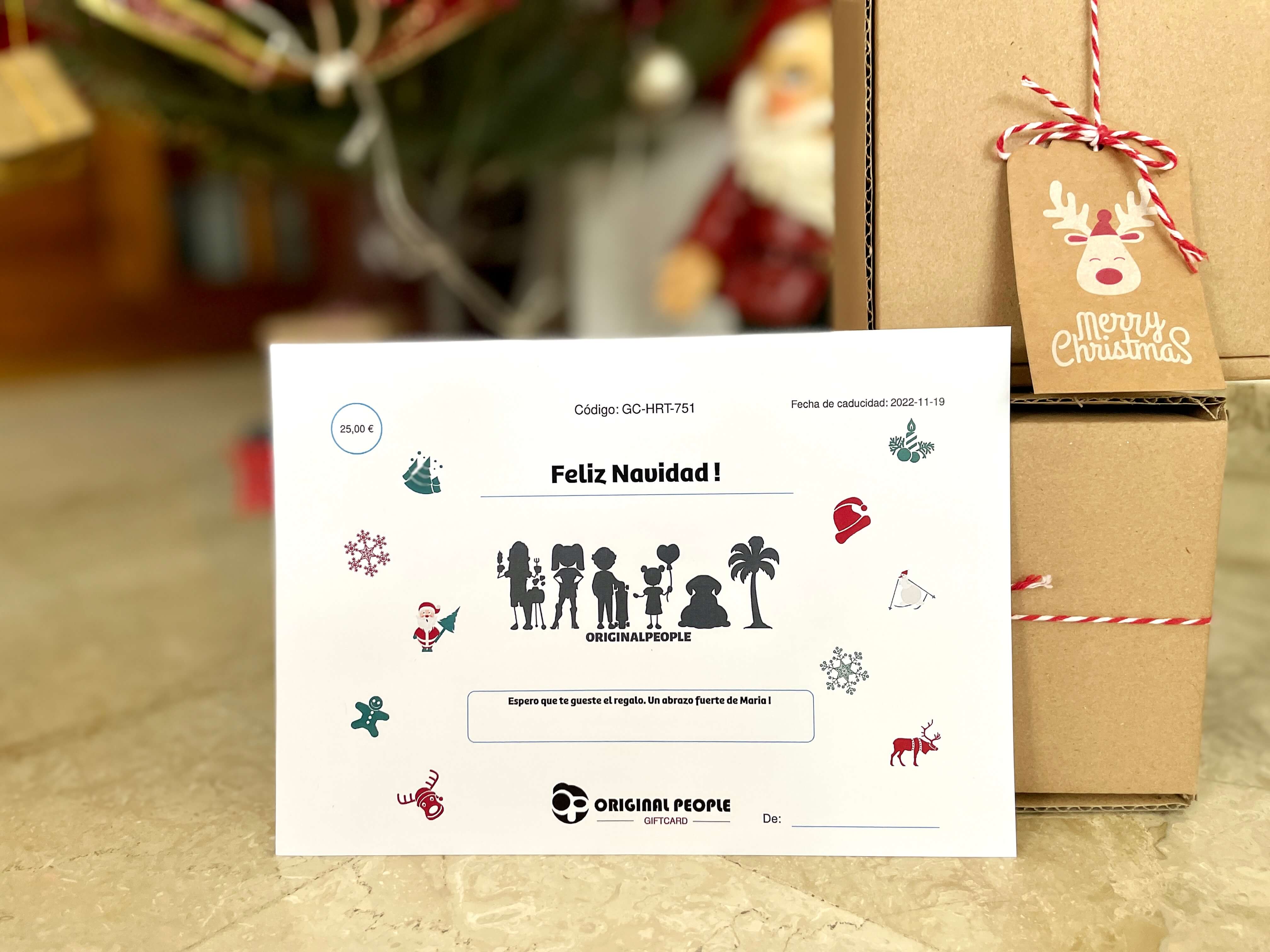 Tarjeta de regalo personalizada de original people como Ideas de Regalos Navidad Personalizados