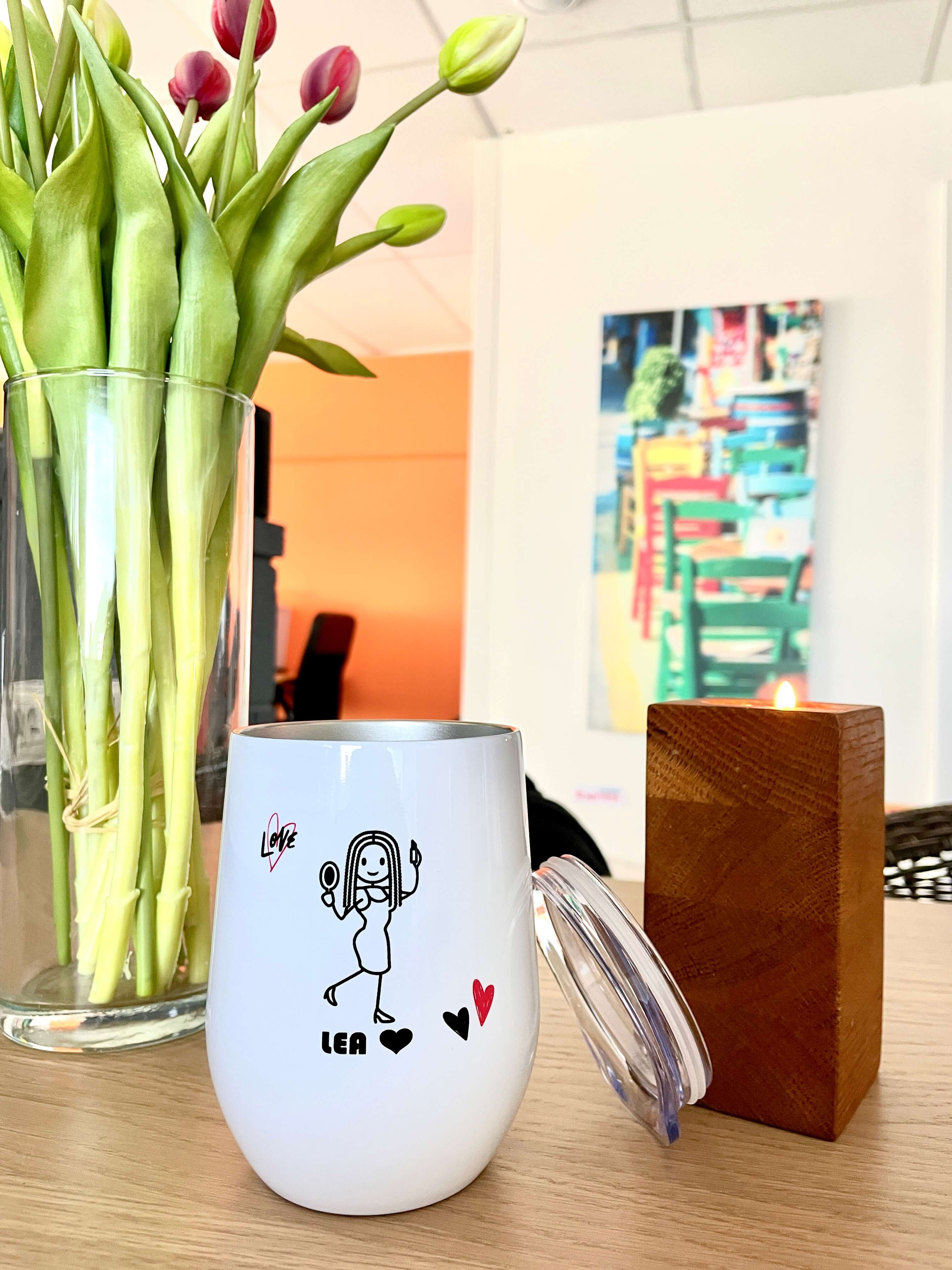 Taza termica para vino personalizada de originalpeople como idea de regalo de san valentin