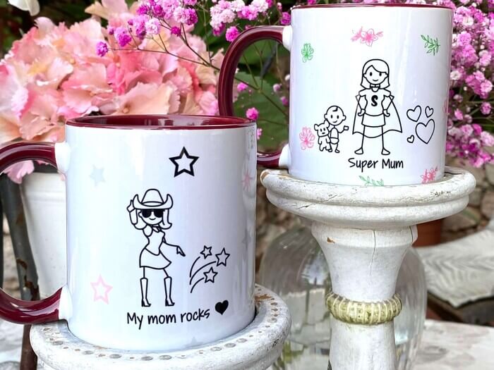 Personalised mugs as gift ideas for mothers day